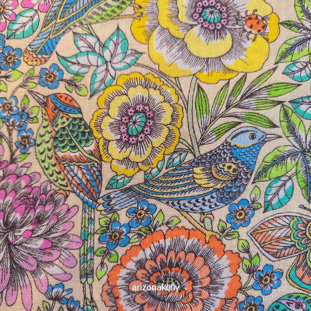 NWOT J. Jill Birds and Flowers Square Scarf - Picture 5 of 12